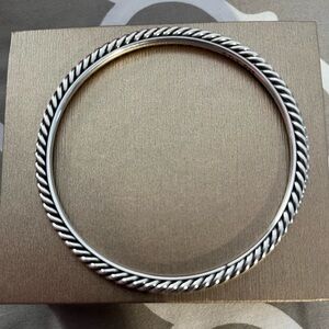 David Yurman Sterling Silver Cable Bangle Bracelet